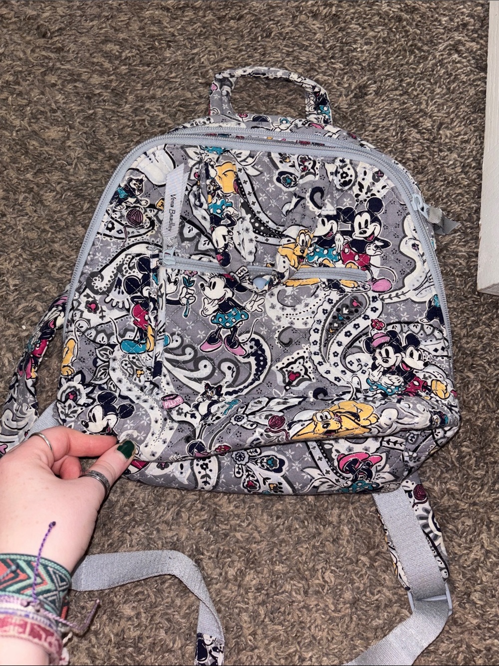 Disney Print Gray Mini Backpack - Mickey & Friends